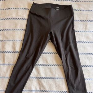 Uniqlo Ankle Leggings Mid Rise Gray Size M Women Solid Pattern Stretch Regular